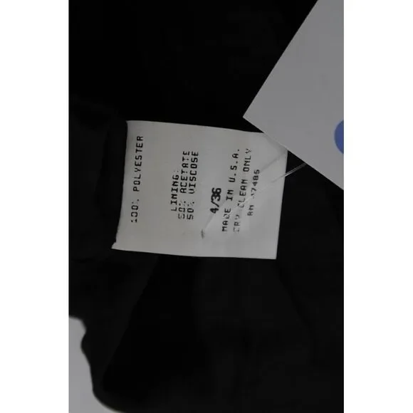 Philippe Adec Womens Black Polyester Mock Neck Blazer Zip Long Sleeve Size 4 - Picture 4 of 5